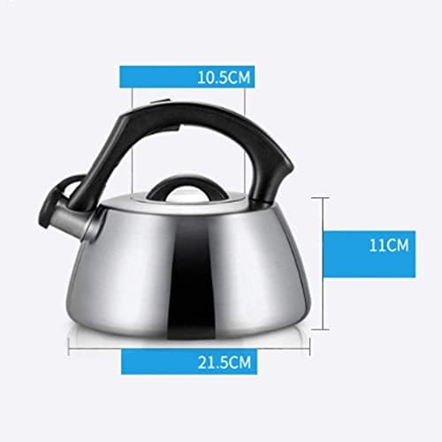 Tea Kettle 3 Liter Stainless Steel Whistling Tea Kettle - Modern Stovetop Whistling Tea Pot Stove Top Water Kettle with Cool Grip Ergonomic Handle Stove Top Whi - Image 3