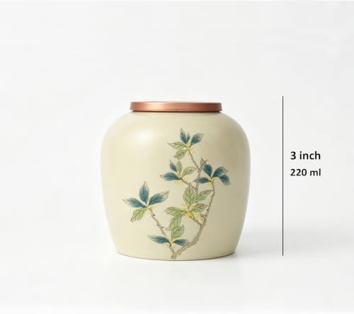 2-Pack Chinese Ceramic Storage Jars, 220ml Porcelain Canisters with Gift Box – Overglaze Art Designs, Airtight Tea Spice Coffee Container, Oriental Home Decor (Osmanthus) - Image 2