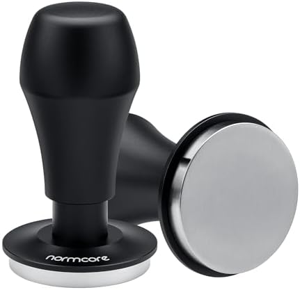 Normcore 51mm Coffee Tamper V4.1 with Click Sound Feedback, Spring Loaded Tamper Fit Delonghi Portafilter, 304 Stainless Steel Flat Base, Anodized Aluminum Handle with Silicone Stand, Black - Image 3