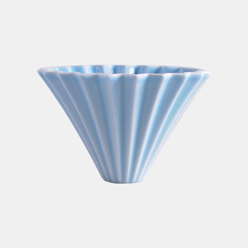 Ceramic Coffee Dripper Pour Over Coffee Maker Handmade Origami Coffee Filter Cup Flower Shape Funnel Drip Cafe Cake Cup Home(Blue,1-2CUP) - Image 2