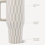 HydroJug Traveler 40oz, Insulated Tumbler with Handle & Straw, Latte - Image 3