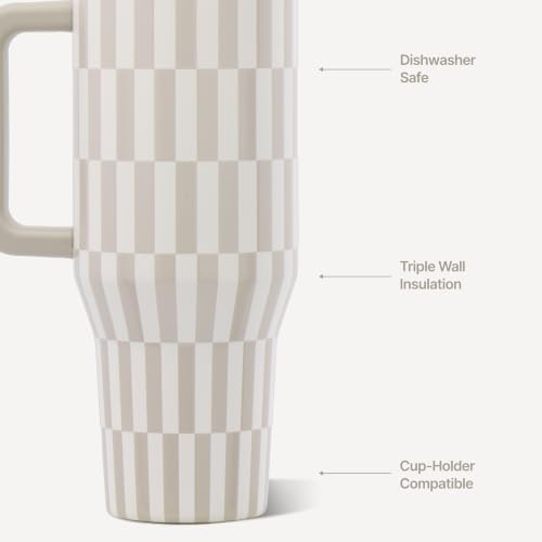 HydroJug Traveler 40oz, Insulated Tumbler with Handle & Straw, Latte - Image 3