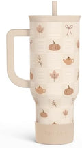 Fall Pumpkin Stainless Steel Slider Tumbler with Handle 40 Ounces with Lid, Travel Cup, Insulated Bottles for Girls Women by SANDJEST