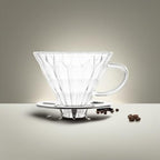 4 Cup Glass Dripper by Yama Glass I Pour Over Coffee Dripper with Cone Shape I Made of Thick, Heat Resistant Glass I Coffee Glass Dripper with Glass Handle, Shining Base - Image 5