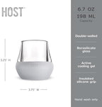 Host Tasting Glass FREEZE, Whiskey Tasting Glasses with Active Cooling Gel, Whiskey Lover Gifts, Gray 6.7oz Set of 2 - Image 3
