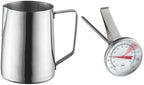 OCS Parts 33 oz Stainless Steel Frothing Pitcher with Frothing Thermometer by OCSParts