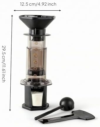 Maker Manual Coffee Brewer Transparent Upright Construction Visual Number Guide Stable Placement Suitable for Home Kitchen Everyday, Brown - Image 5