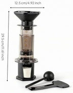 Gralara Manual Coffee Brewer Clear-and Coffee Brewer Gilded Step Numbers Kitchen Appliance, Brown - Image 7