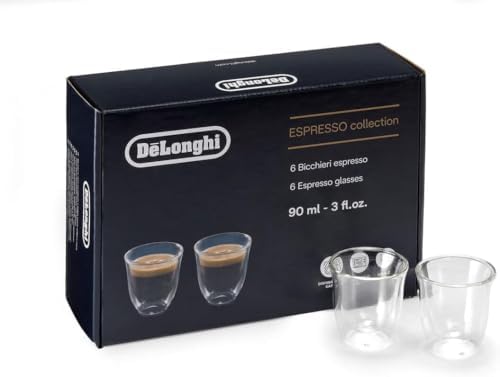 De'Longhi America 5513296651 Essential Collection Double Walled Thermo Espresso Glasses (Set of 6), Clear by Unknown