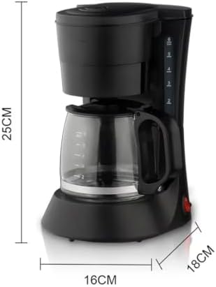 AronClix Drip Coffee Maker 600W Stainless Steel Compact with Reusable Filter Hot Plate (Black) - Image 2