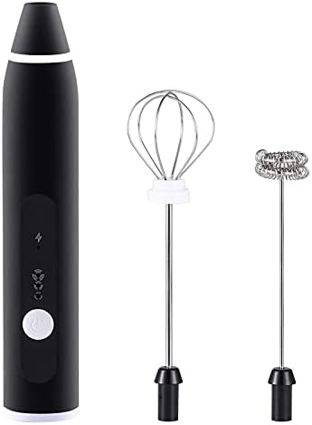 Milk Frother Handheld Foam Maker for Lattes - Whisk Drink Mixer for Coffee, Mini Foamer for Cappuccino, Frappe, Matcha, Hot Chocolate by Unknown