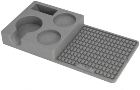 Coffee Tamper Base Made Of Food Grade Silicone Material Featuring Raised Organizer Section Textured Pad Multiple Molded Recesses Circular, Gray by Unknown