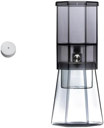 Iced Coffee Maker Cold Brew Coffee Maker Glass Carafe Drip Coffee Maker Glass Pitcher Portable Build Heat Resistant Lid Detachable Washable Parts Comp, Black - Image 4