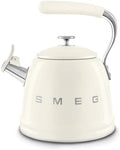 SMEG Stovetop Whistling Kettle – 50s Retro Style, 2.3 Liter (10 Cup / 2.4 Quart) Stainless Steel Tea Kettle with Iconic Design & Whistle – Premium Kitchen Statement Piece-Cream by Unknown