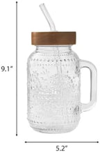 Pioneer Woman Glass Channing 32-Ounce Tumbler with Wood Lid, Clear (2) - Image 4