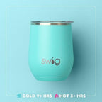 Swig Life 12oz Insulated Wine Tumbler with Lid, Scrub Life - Image 3