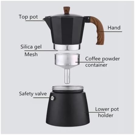 Vintage Moka Pot 150/300ml Wood Handle Stovetop Espresso Maker Italian - Image 6