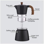 Vintage Moka Pot 150/300ml Wood Handle Stovetop Espresso Maker Italian - Image 6