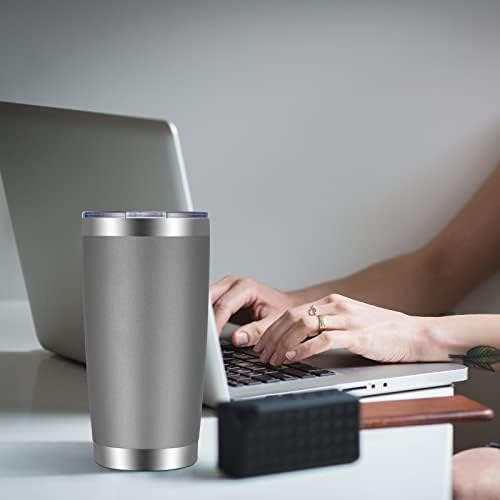 VEGOND 20oz Tumbler with Lid and Straw Stainless Steel Tumbler Cup Bulk Vacuum Insulated Double Wall Travel Coffee Mug Powder Coated Coffee Cup, Grey, 6 Pack - Image 6