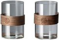 Glass Cups 11.8Oz Drinking Glasses with Walnut Ring Set of 2 Drinking Glasses(Clear) by Unknown