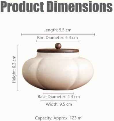 Ceramic Tea Canister with Airtight Lid Storage Container Tins Jar - Image 2