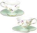 KAMMAK Tea Cups Set of 2,Ceramic Floral Pattern Demitasse Cup by KAMMAK