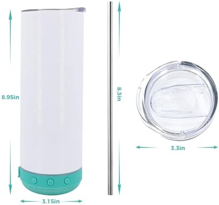 20 oz Music Speaker Sublimation Blank Tumbler 4 pack - Image 2