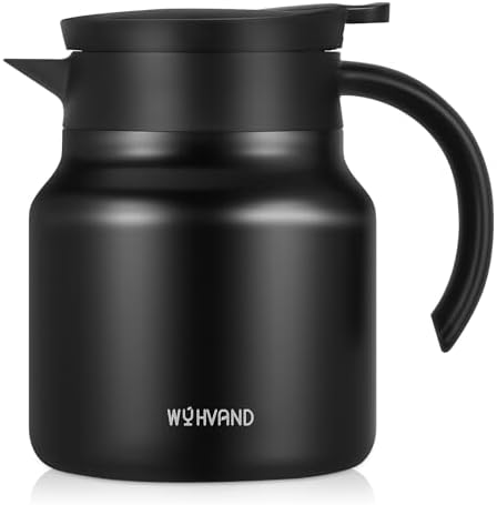 Small Insulated Coffee Carafe, 27 oz, Keeps Hot for 12H, Black by WYHVAND