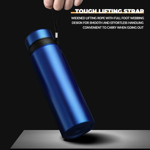 50 oz Smart Water Bottles with Digital Temperature Display Coffee Tea Infuser Bottle LED Thermal Cup Double Walled Vacuum Insulated Stainless Steel Flask Leak Proof Travel Mug Keep Warm (blue) - Image 3