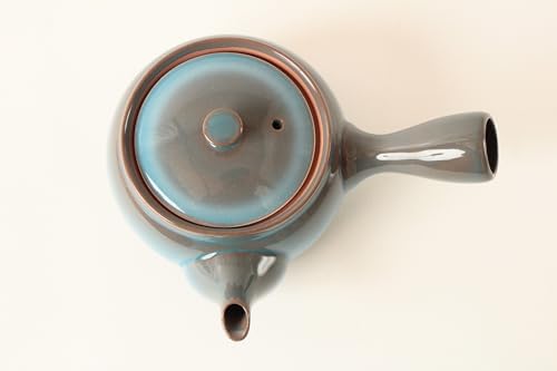 Mino ware Japanese Pottery Teapot Kyusu with Infuser made in Japan (Japan Import) SYK010 (Blue & Brown) - Image 7