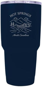 Hot Springs North Carolina Minimalistic Design Souvenir 24 oz Engraved Insulated Stainless Steel Tumbler - Navy by RandRImportsInc