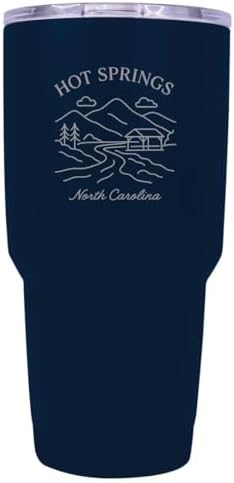 Hot Springs North Carolina Minimalistic Design Souvenir 24 oz Engraved Insulated Stainless Steel Tumbler - Navy by RandRImportsInc