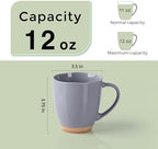 AmorArc 12oz Ceramic Coffee Mugs set of 6, Stylish Coffee Mugs with Rustic Terracotta Underside for Latte/Cappuccino/Milk/Cocoa, Dishwasher&Microwave Safe - Image 2