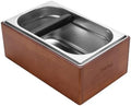 DIBTSA Knock Box Espresso, Coffee knockbox with Rubber Knock Bar and Anti-slip Pad, Commercial Use Large Capacity, Stainless Steel and Wooden, Espresso Accessory by DIBTSA