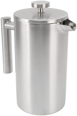 Portable Heatable French Press Coffee Maker, Dishwasher Safe, Double Wall Insulated Stainless Steel, 1L Capacity for Hot Coffee and Loose Tea - Image 6