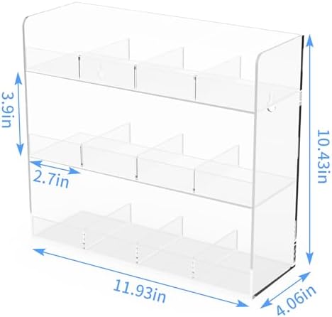 Acrylic Tea Bag Organizer, 3 Layers Tea Bag Holder for Tea Packets, Wall Mount Display Tea Caddy for Countertop or Cabinet, 12 Slots, Clear Acrylic - Image 4