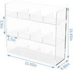 Acrylic Tea Bag Organizer, 3 Layers Tea Bag Holder for Tea Packets, Wall Mount Display Tea Caddy for Countertop or Cabinet, 12 Slots, Clear Acrylic - Image 4