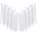 Volhoply 16oz Plastic Skinny Tumbler with Lid and Straw Bulk 8 Pack,Insulated Double Wall BPA Free Matte Acrylic Tumblers,Iced Coffee Travel Mug Reusable Party Cup,Customizable Diy Gifts(White,8 Set) by LiveFully%EF%BC%8CDrinkFreely%E2%80%94KeepGoingwithVolhoply%EF%BC%81