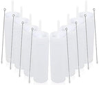 Volhoply 16oz Plastic Skinny Tumbler with Lid and Straw Bulk 8 Pack,Insulated Double Wall BPA Free Matte Acrylic Tumblers,Iced Coffee Travel Mug Reusable Party Cup,Customizable Diy Gifts(White,8 Set) by LiveFully%EF%BC%8CDrinkFreely%E2%80%94KeepGoingwithVolhoply%EF%BC%81