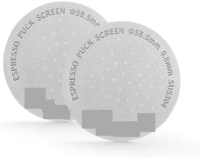 Espresso Puck Screen 51/53/58.5mm Reusable Metal Filter 0.8mm Thickness Lower Shower Screen(2pcs 58.5mm) by Unknown