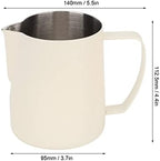 Coffee Milk Frothing Cup, Stainless Steel Jug Steaming Pitcher, 700ml Coffee Latte Art for Coffee Drinks (Beige) - Image 2