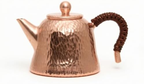 Copper Teapot Copper Kettle Copper Pot Copper Vessel With Traditional Craft Pure Copper Patina Potential And Rounded Shape Suitable for tea serving countertop display gifting 200ml by Unknown