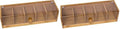 Lipper International 8187 Bamboo Wood and Acrylic Tea Box with 5 Sections, 14" x 5" x 3-3/4" (Pack of 2) by LipperInternational
