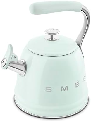 SMEG Stovetop Whistling Kettle – 50s Retro Style, 2.3 Liter (10 Cup / 2.4 Quart) Stainless Steel Tea Kettle with Iconic Design & Whistle – Premium Kitchen Statement Piece-Pastel Green - Image 3