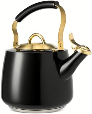 LUGBAR Table Stainless Steel 1.8L Stovetop Tea Kettle (Black) by Unknown