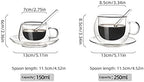 Glass Espresso Cups with Saucers and Spoons Set of 2, 8.45 Oz Double Wall Insulated Glass Coffee/Tea Cups Drinking Demitasse Mugs for Cappuccino Latte Tea and More Beverage (8.45 Oz) - Image 6