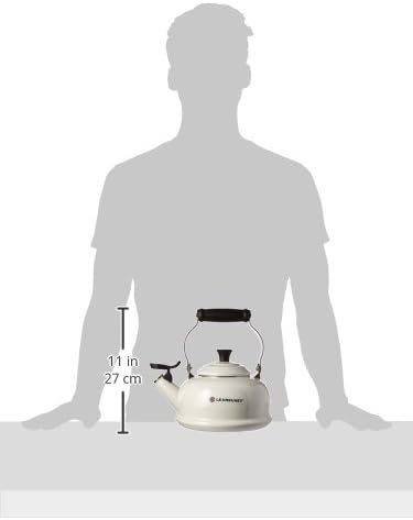 Le Creuset Enamel On Steel Whistling Tea Kettle, 1.7 qt., White/Black Knob - Image 4