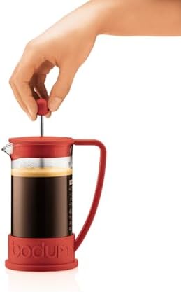 Bodum 34oz Brazil French Press Coffee Maker, High-Heat Borosilicate Glass, Red - Made in Portugal - Image 4