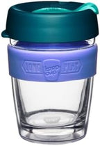 KeepCup Longplay Reusable Coffee Cup, 12 oz Tempered Glass Travel Mug with Removable Tritan Sleeve and Splashproof Lid, Dishwasher Safe, Haze by KeepCup