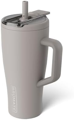 BrüMate Era Flip 30oz Tumbler with 100% Leakproof Covered Straw Lid | Hygienic Covered Straw | Insulated Stainless Steel Water Bottle with Handle | Cup Holder Friendly | BPA-Free (Mocha) by Br%C3%BCMate